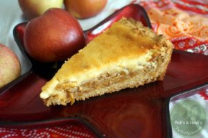 Nussiger Apfelkuchen mit Qvarkguss